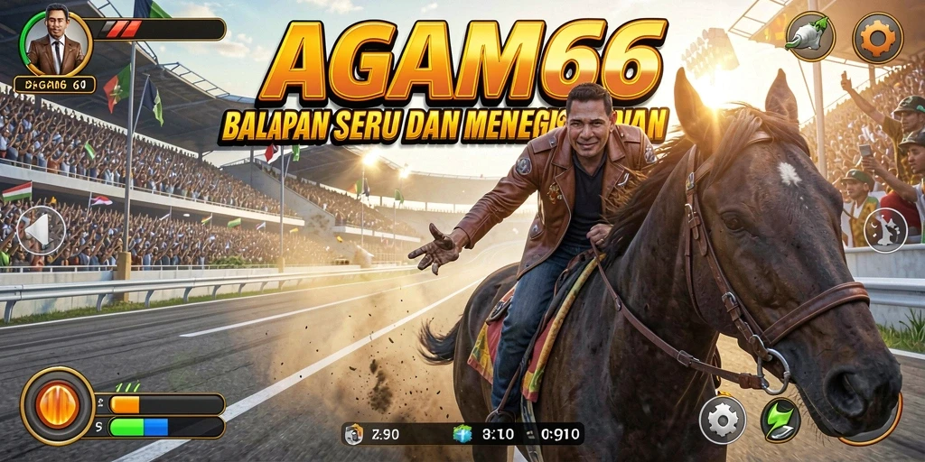 Screenshot gameplay AGAM66 menunjukkan momen balapan yang intens.