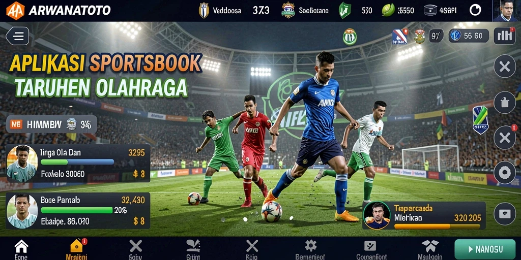 Tampilan gameplay taruhan olahraga di ARWANATOTO yang menarik.