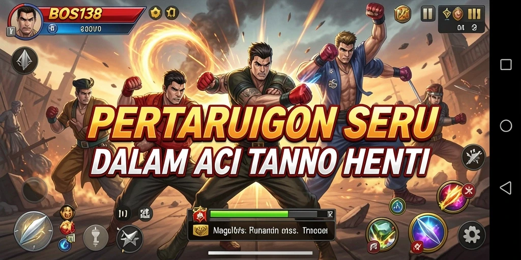 Tangkapan layar gameplay BOS138 yang menampilkan aksi pertarungan seru.