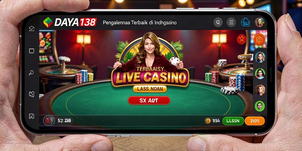 Screenshot gameplay <strong>DAYA138</strong> menampilkan dealer profesional dan permainan langsung yang memikat.