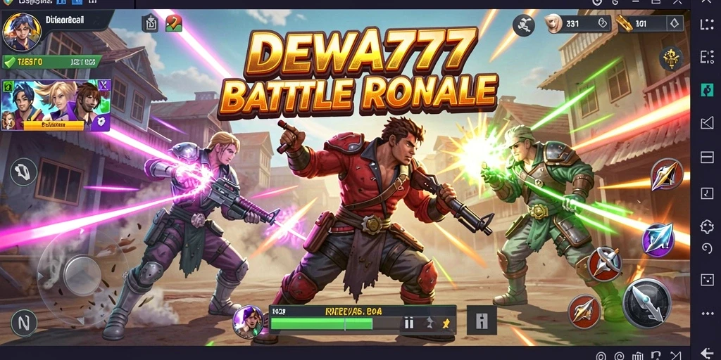 Gameplay seru DEWA777 dalam pertempuran Battle Royale.