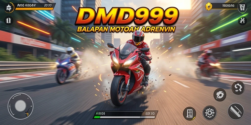 Gameplay DMD999 yang menegangkan dan penuh aksi balapan motor.