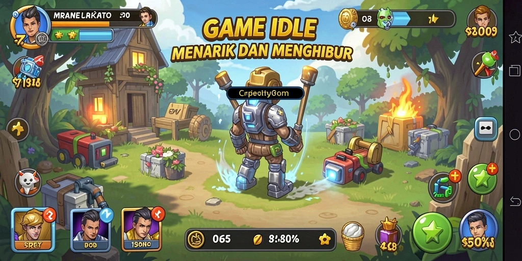 Screenshot gameplay FO8 menampilkan karakter aktif mengumpulkan sumber daya.