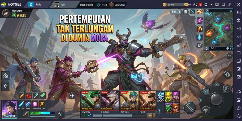 Tangkapan layar gameplay HOT985 dengan aksi pertempuran yang mendebarkan.