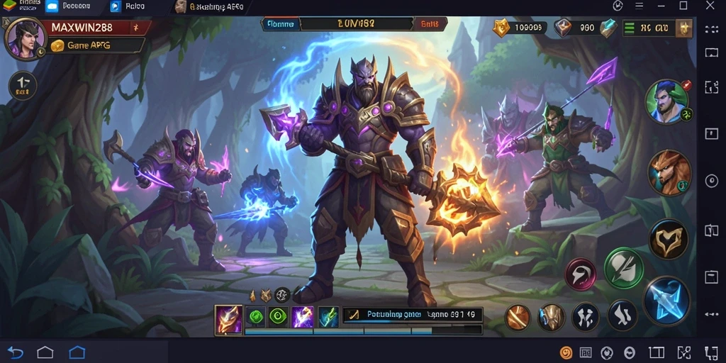 Tangkapan layar yang menunjukkan tindakan seru dalam permainan ARPG MAXWIN288.