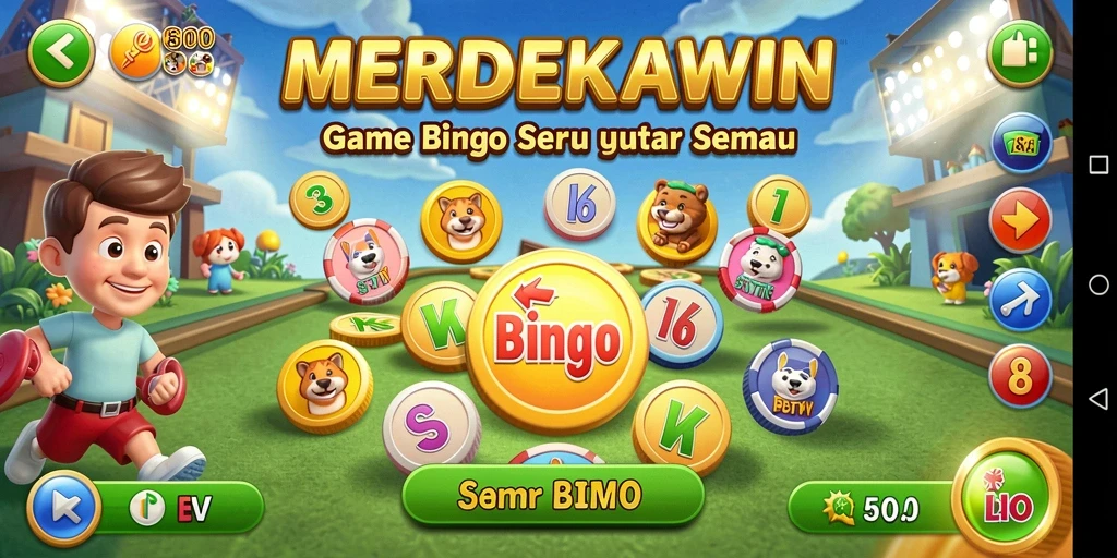 Tampilan gameplay menarik di MERDEKAWIN Bingo.