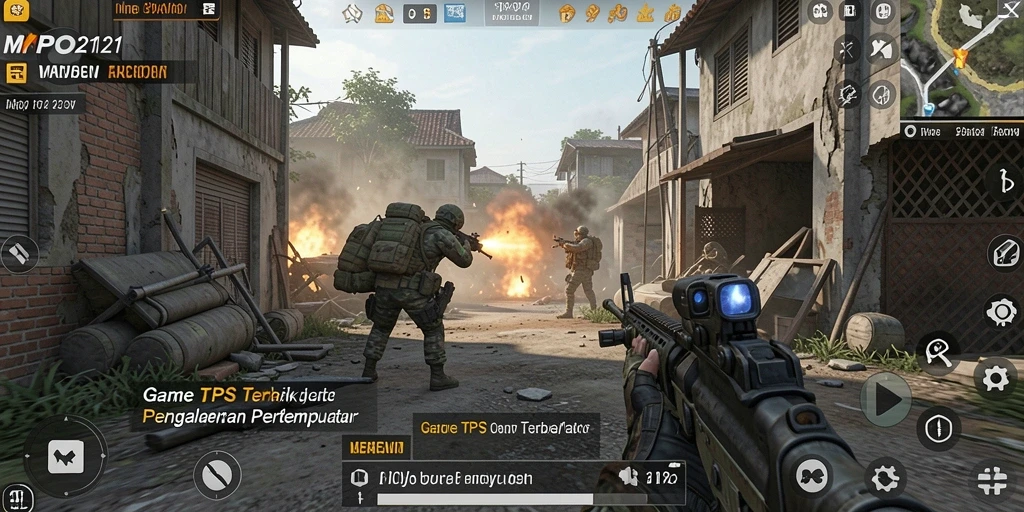 Tampilan gameplay seru MPO2121 dalam aksi pertempuran intens.