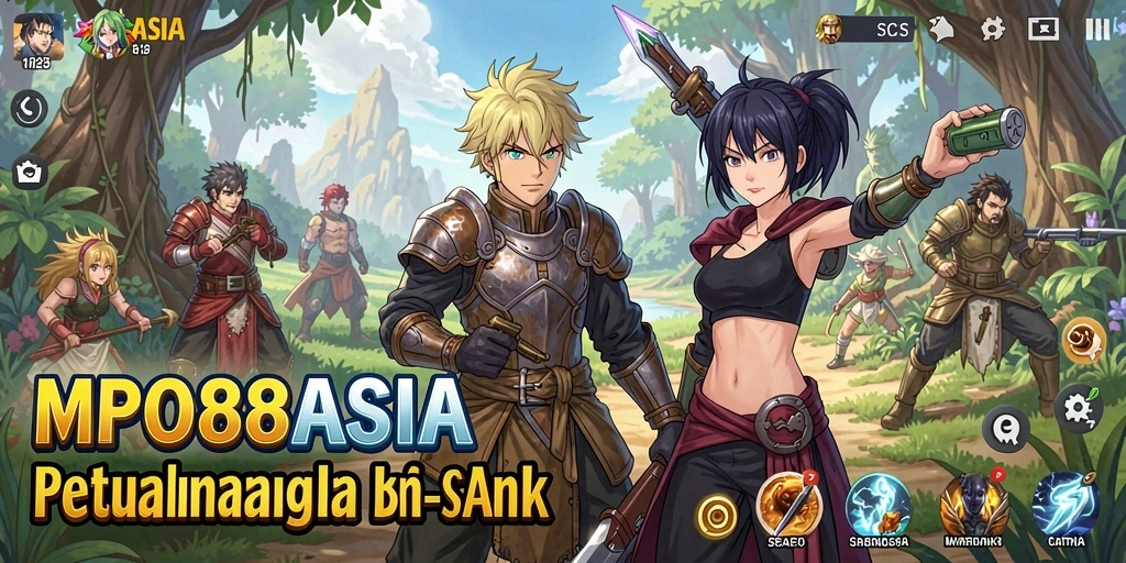 Screenshot gameplay MPO88ASIA menampilkan karakter anime dalam aksi yang mendebarkan.