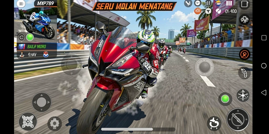 Tampilan menegangkan dari balapan motor di MVP789.