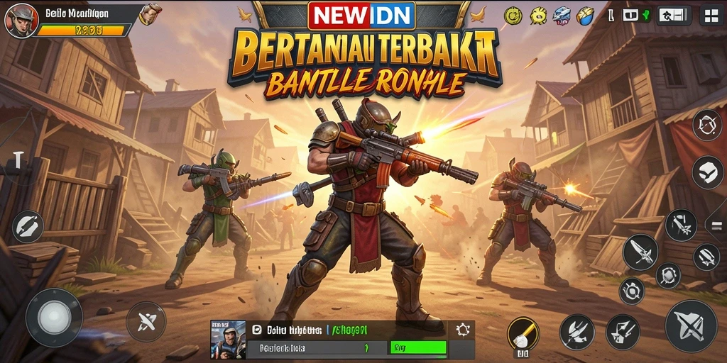 Screenshot gameplay NEWIDN yang menggambarkan pertarungan seru Battle Royale.