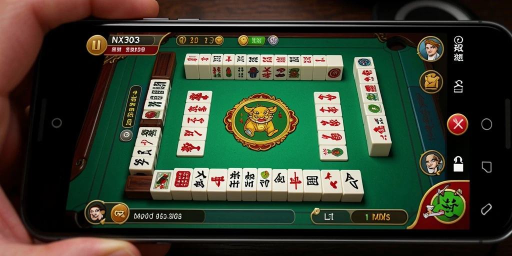 Screenshot gameplay NX303 menampilkan aksi seru dalam permainan Mahjong.