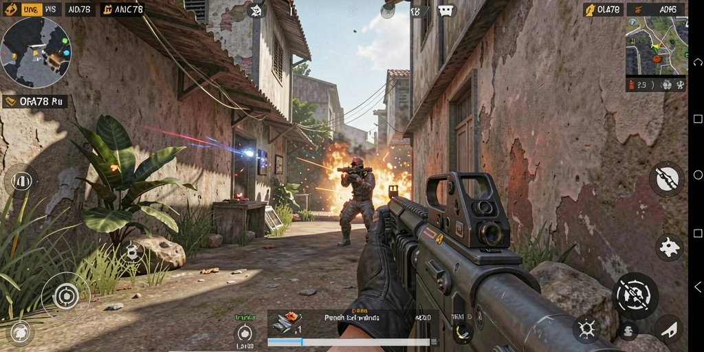 Tampilan gameplay intens di ORA78 dengan aksi menembak yang memukau.