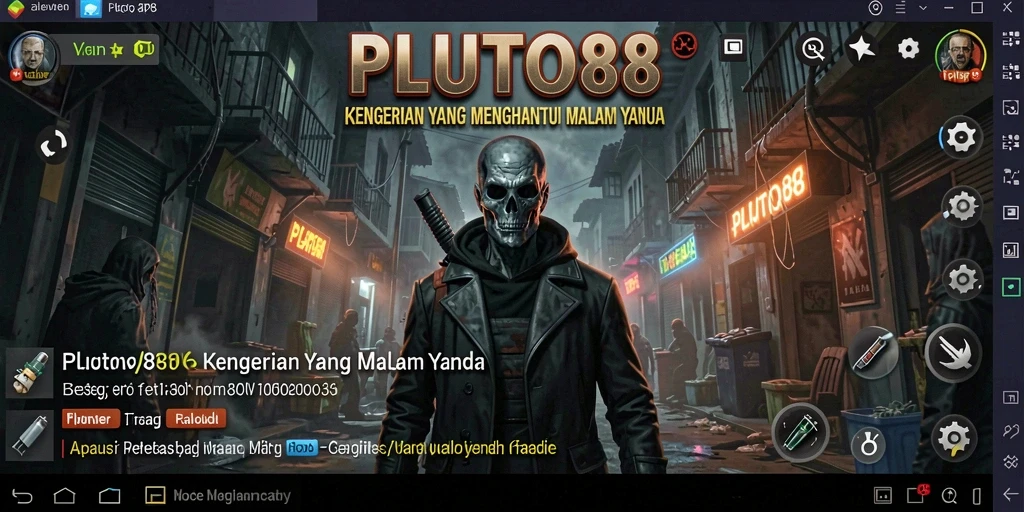 Tangkapan layar menegangkan dari gameplay horror PLUTO88