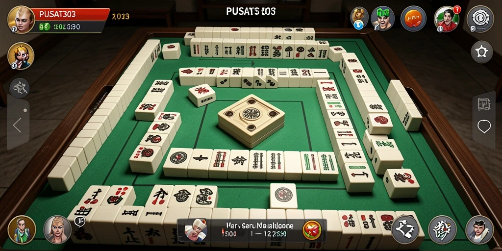 Screenshot PUSAT303 menampilkan gameplay seru Mahjong.