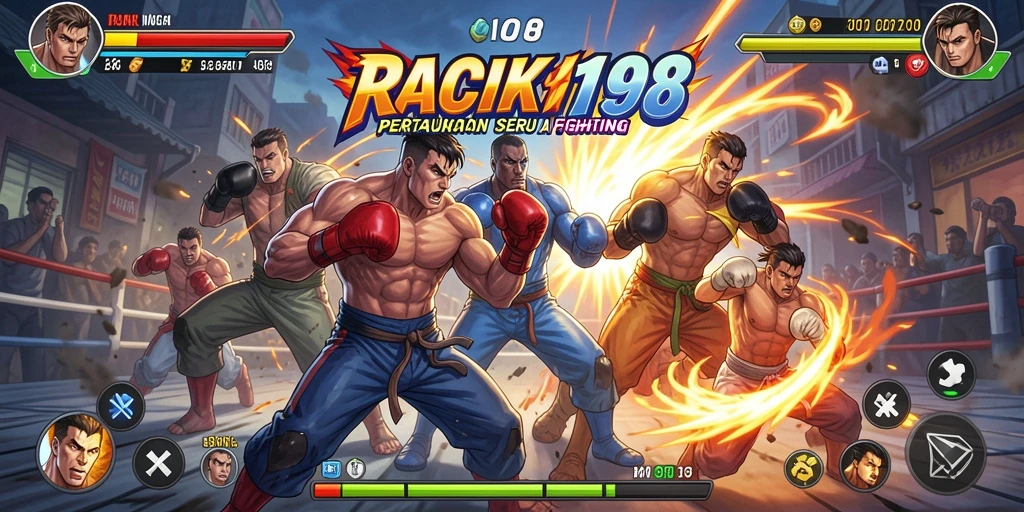 Screenshot gameplay RACIK198 yang mendebarkan menunjukkan aksi pertarungan yang seru.