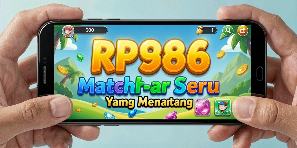 Screenshot gameplay RP886 menunjukkan kombinasi warna-warni yang seru.