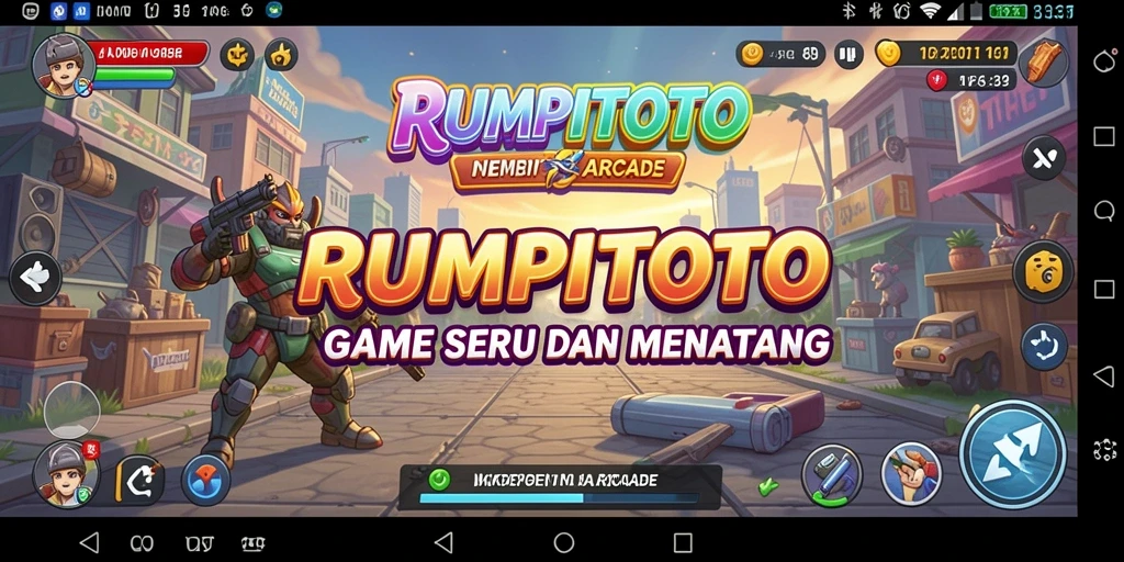 Tangkapan layar RUMPITOTO menampilkan aksi gameplay penuh warna.