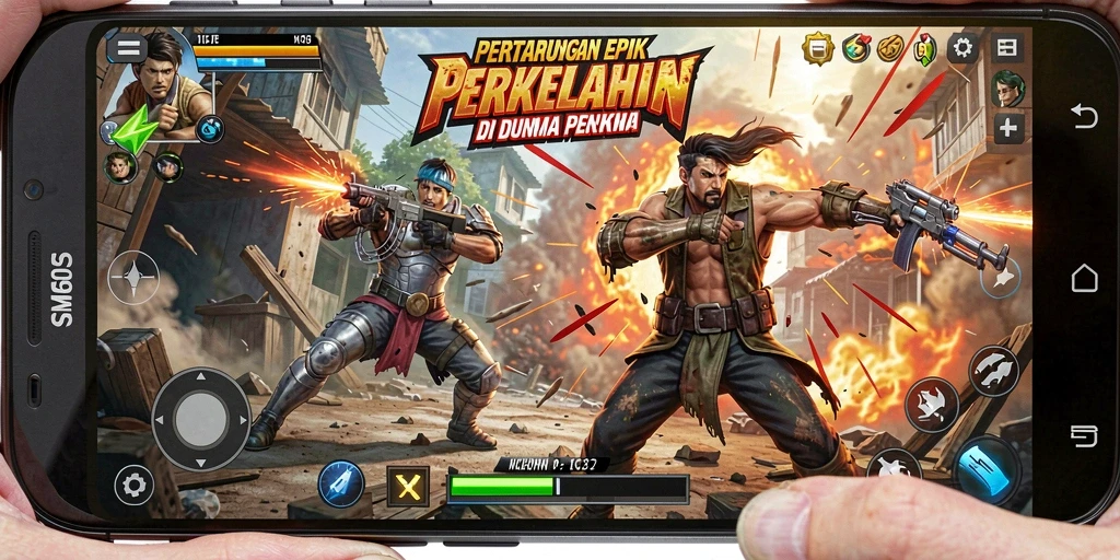 Tampilan gameplay SM605 yang mengesankan dengan aksi perkelahian yang mendebarkan.